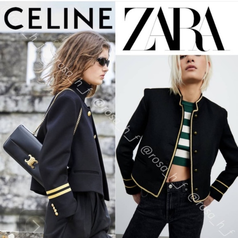 Zara Black Jacket with Gold Accents